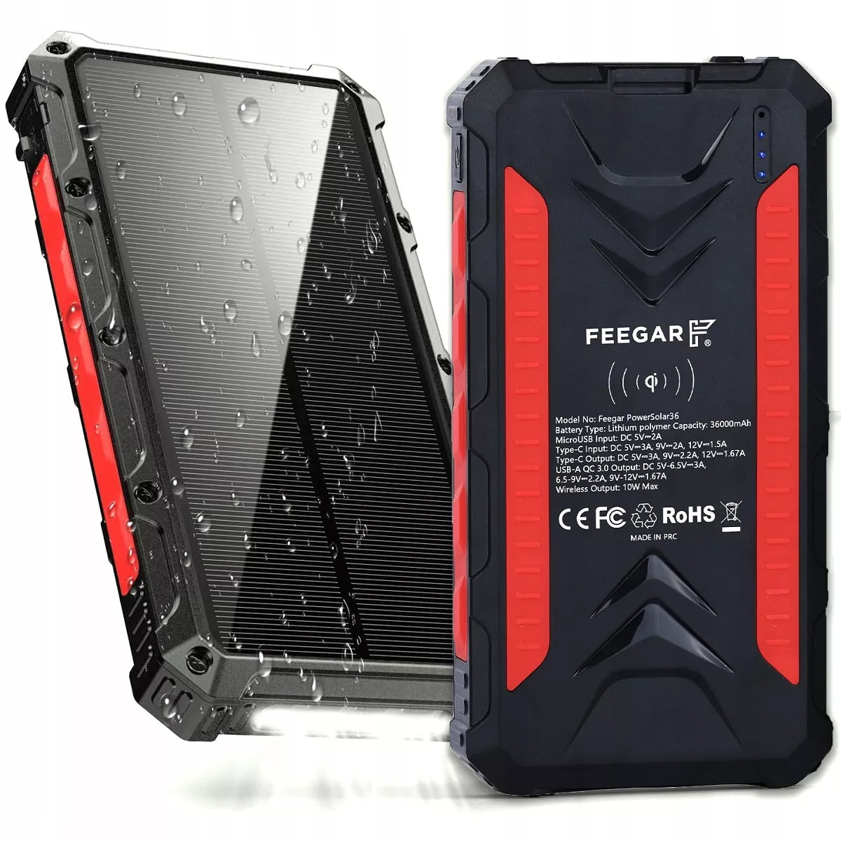 Power bank Solinis Feegar 36000mAh 20W 4x USB-C PD QC3 Indukcinis įkrovimas
