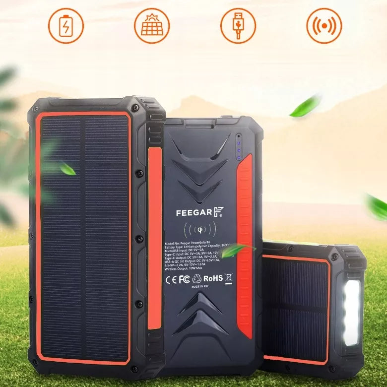 Power bank Solinis Feegar 36000mAh 20W 4x USB-C PD QC3 Indukcinis įkrovimas