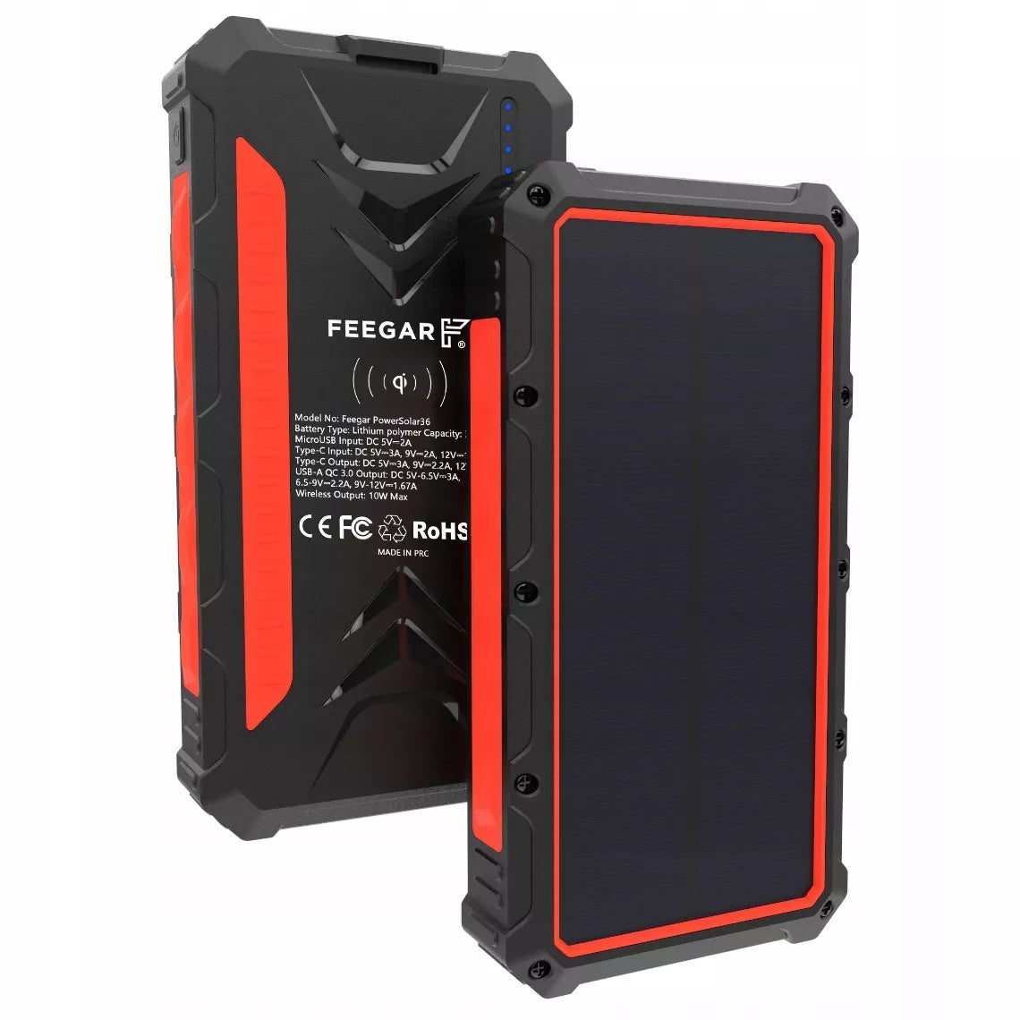 Power bank Solinis Feegar 36000mAh 20W 4x USB-C PD QC3 Indukcinis įkrovimas