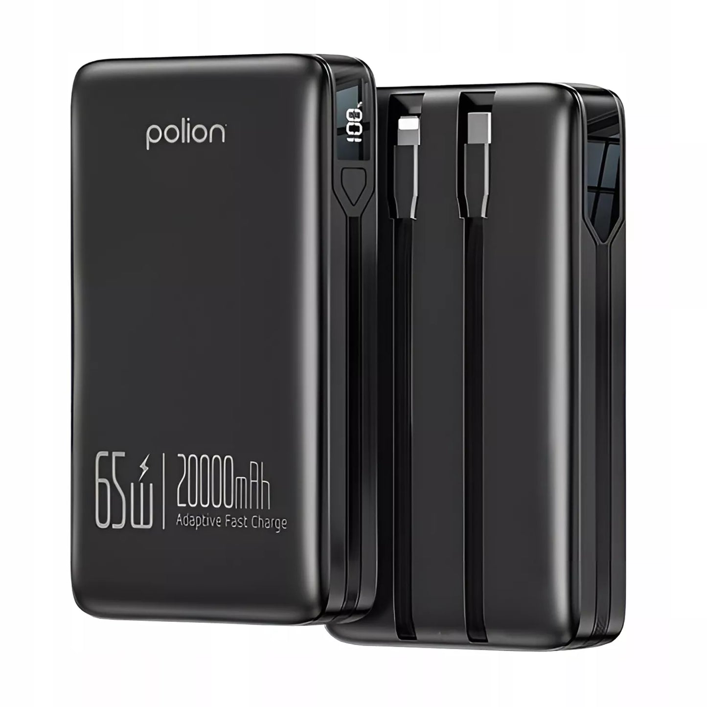 Powerbank 20000mAh greitas įkrovimas 65W telefonas nešiojamasis kompiuteris USB-C PD QC POLION
