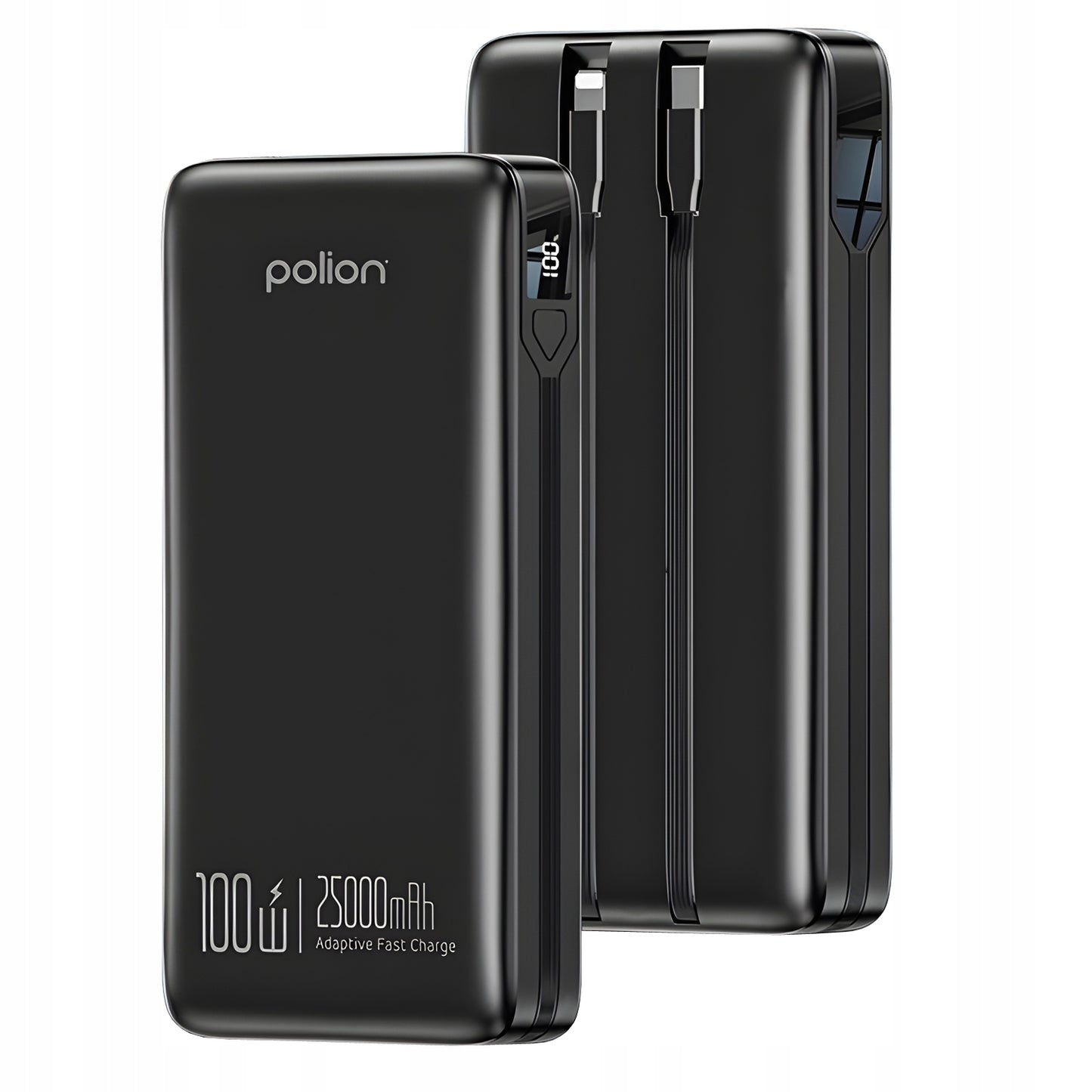 Powerbank 25000mAh greitas įkrovimas 100W telefonui, nešiojamam kompiuteriui USB-C PD QC POLION