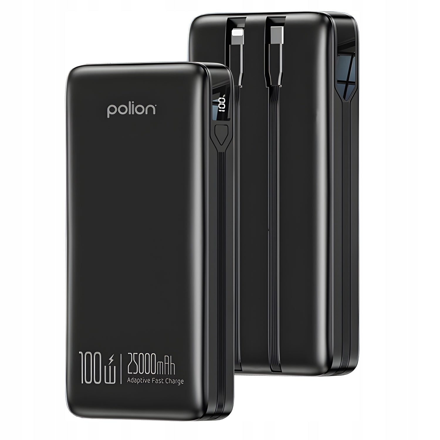 Powerbank 25000mAh greitas įkrovimas 100W telefonui, nešiojamam kompiuteriui USB-C PD QC POLION