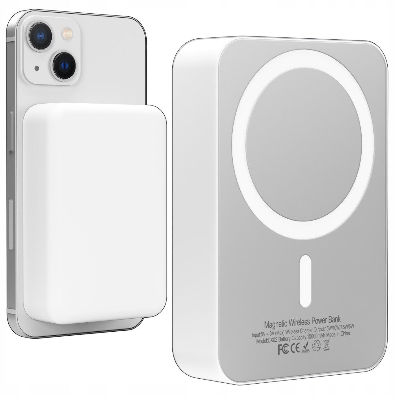 MagSafe Powerbank Apple iPhone 10000 mAh Indukcinis Patvarus Galingas Baltas