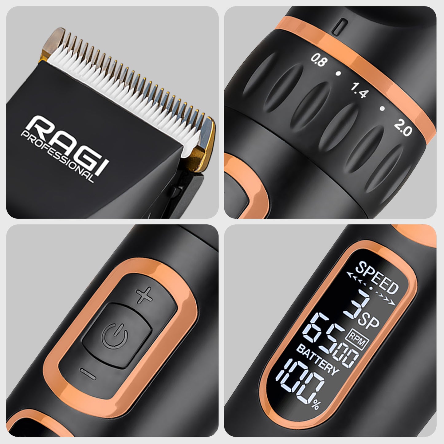 Profesionali šunų kirpimo mašinėlė Tylus augintinio trimmeris - Ragi 12in1