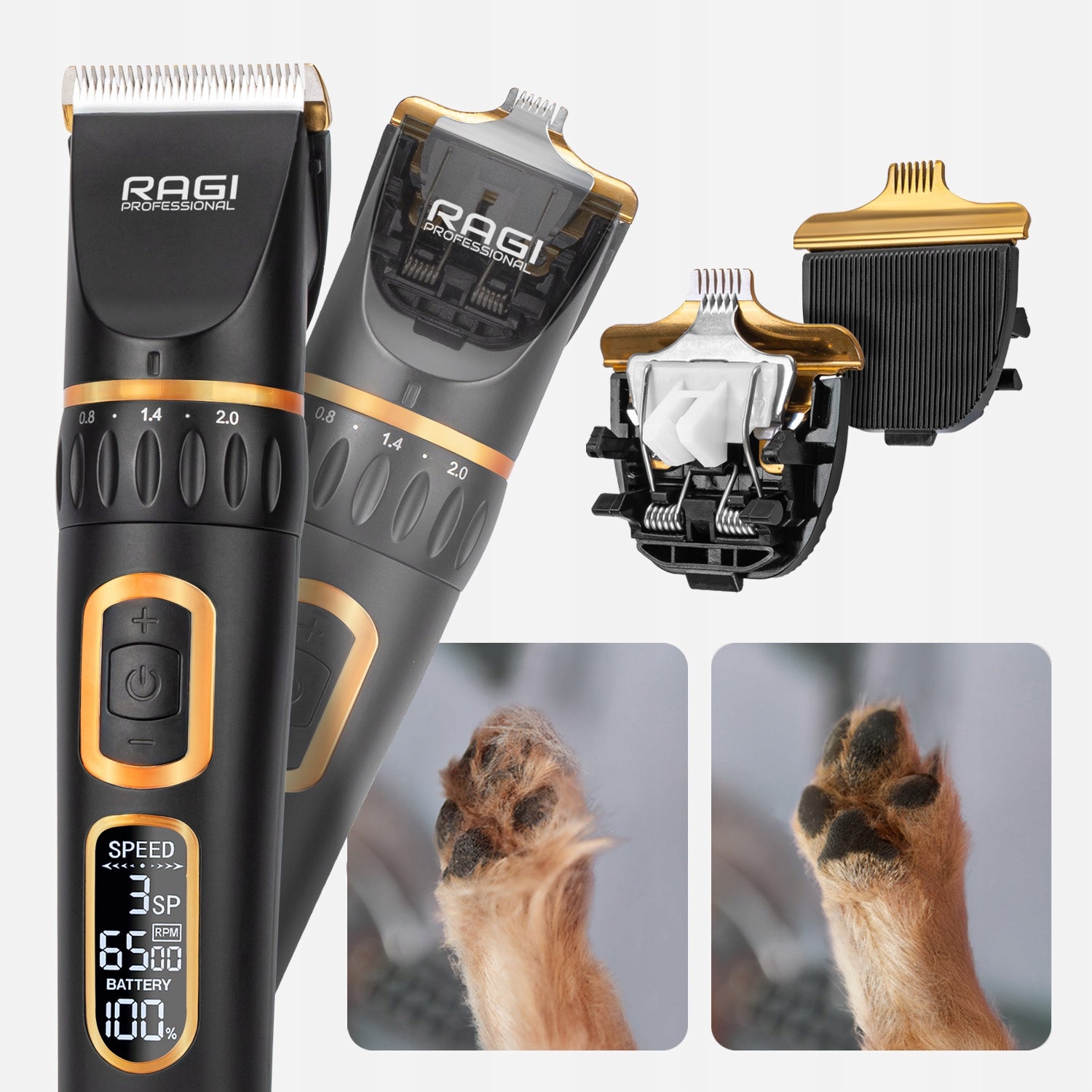 Profesionali šunų kirpimo mašinėlė Tylus augintinio trimmeris - Ragi 12in1
