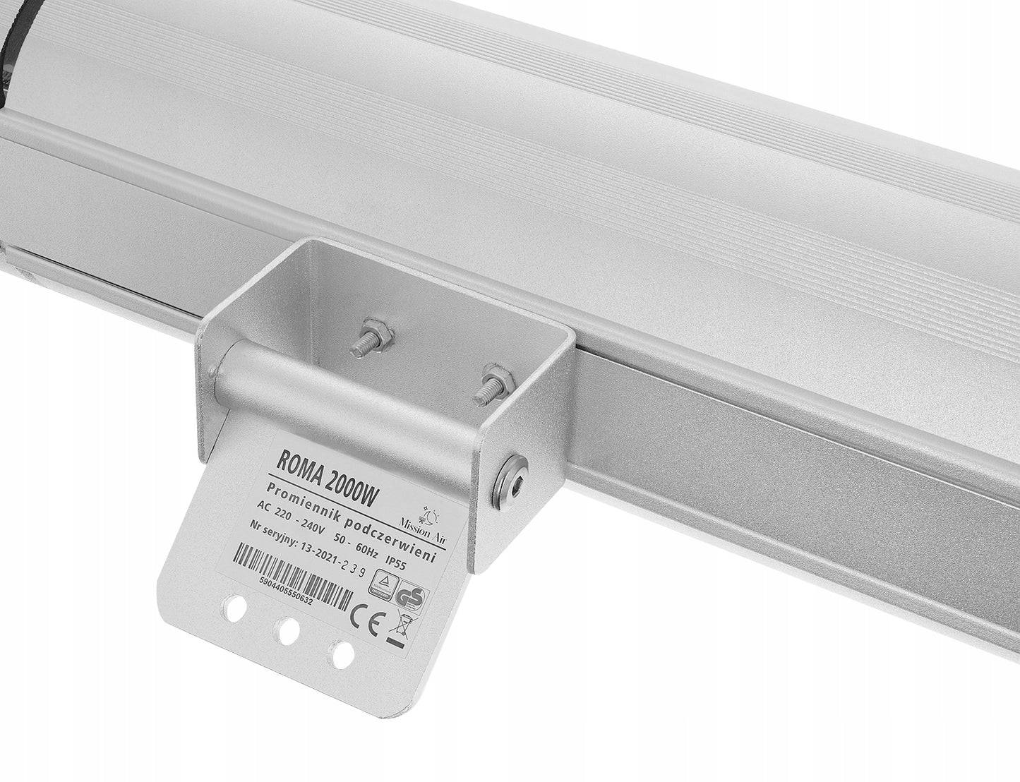 Infraraudonųjų spindulių šildytuvas terasai, sieninis elektrinis šildytuvas 2kW