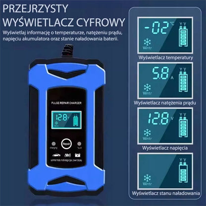 Automobilinis ir motociklinis akumuliatoriaus pakrovėjas, SKAITMENINIS, taiso akumuliatorių