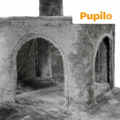 Pupilo kačių namelis, draskykla, guolis, hamakas, kopetėlės, žaislai, 5 lygiai