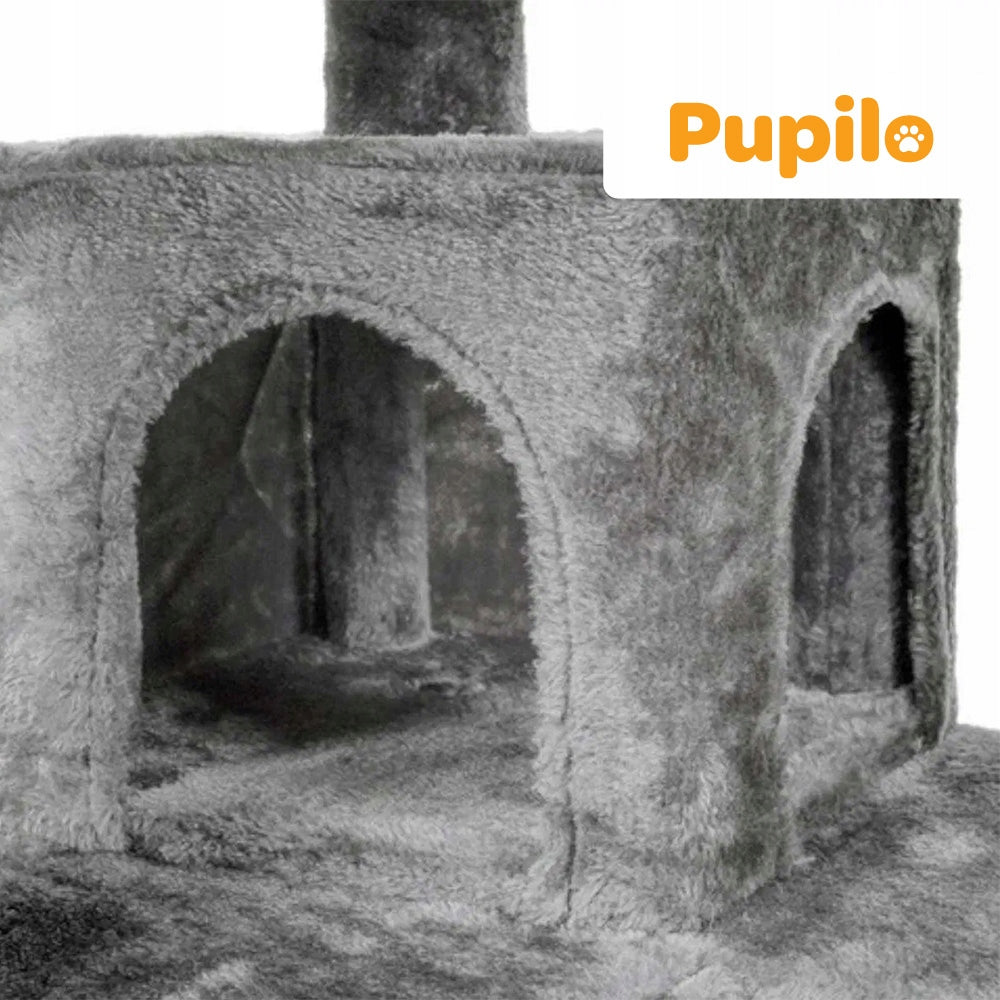 Pupilo kačių namelis, draskykla, guolis, hamakas, kopetėlės, žaislai, 5 lygiai