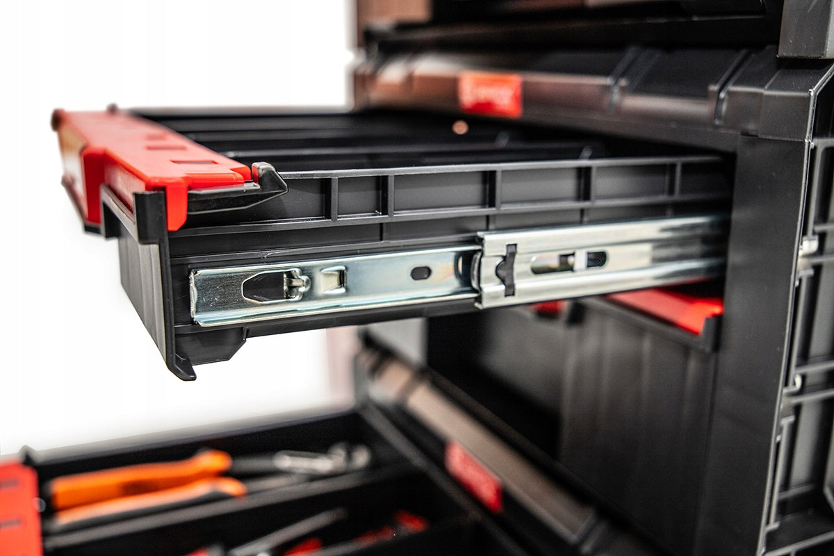 QBRICK SYSTEM PRO stalčių dirbtuvių rinkinys 1 2.0 su ratukais, įrankių dėžė