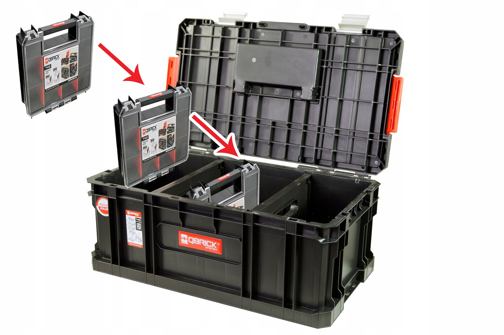 QBRICK SYSTEM TWO+TWO BOX200 + 6xTWO ORGANIZER MULTI įrankių dėžė