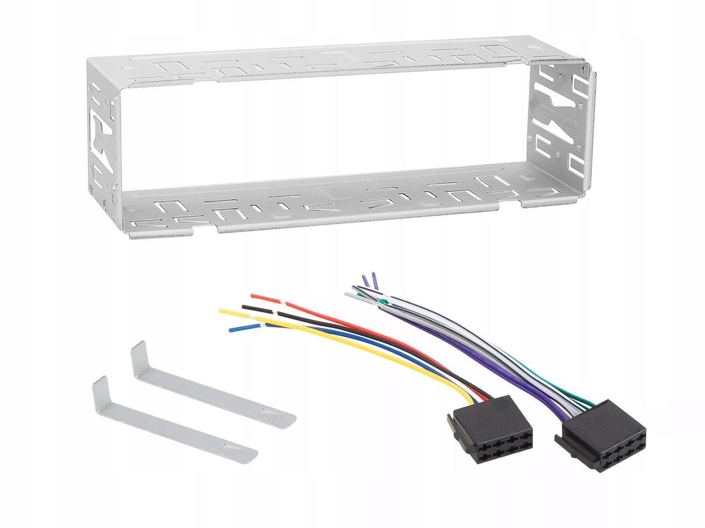 Automobilinis radijas 1-DIN BLUETOOTH 2x USB AUX SD MP3, nuotolinio valdymo pultelis, baterija, komplektas