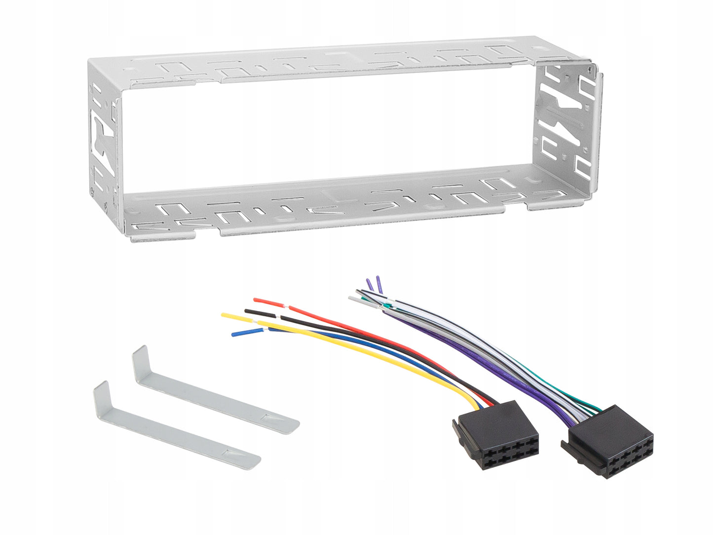 Automobilinis radijas 1-DIN BLUETOOTH 2x USB AUX SD MP3, nuotolinio valdymo pultelis, baterija, komplektas