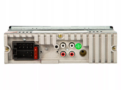 Automobilinis radijas 1-DIN BLUETOOTH 2x USB AUX SD MP3, nuotolinio valdymo pultelis, baterija, komplektas