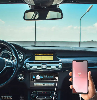 Automobilinis radijas 1-DIN Bluetooth 5.0 USB SD AUX MP3 Mikrofonas Nuotolinio valdymo pultelis Spalvos