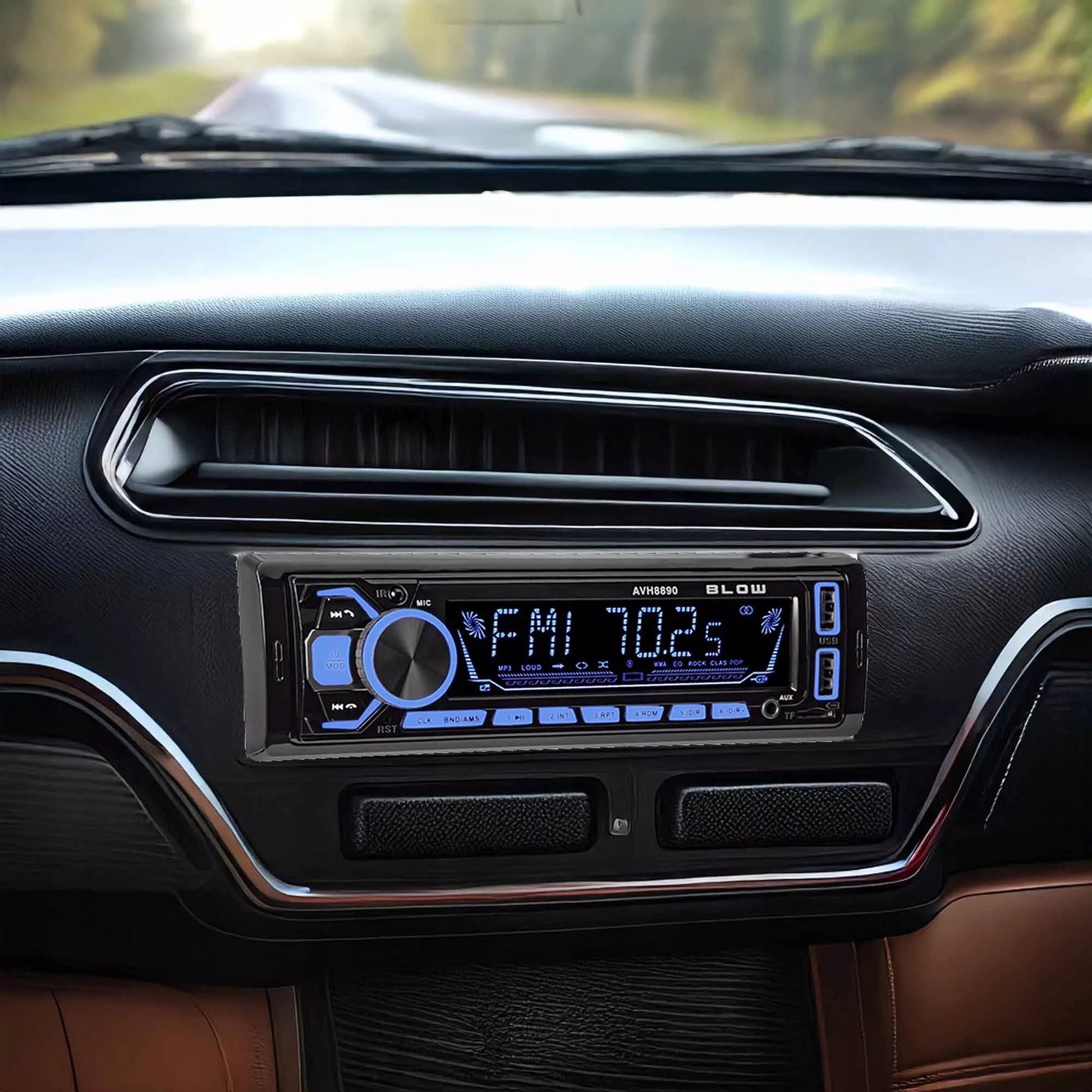 Automobilinis radijas 1-DIN Bluetooth USB SD RDS Spalvotas Rinkinys su pulteliu