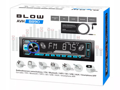 Automobilinis radijas 1-DIN Bluetooth USB SD RDS Spalvotas Rinkinys su pulteliu