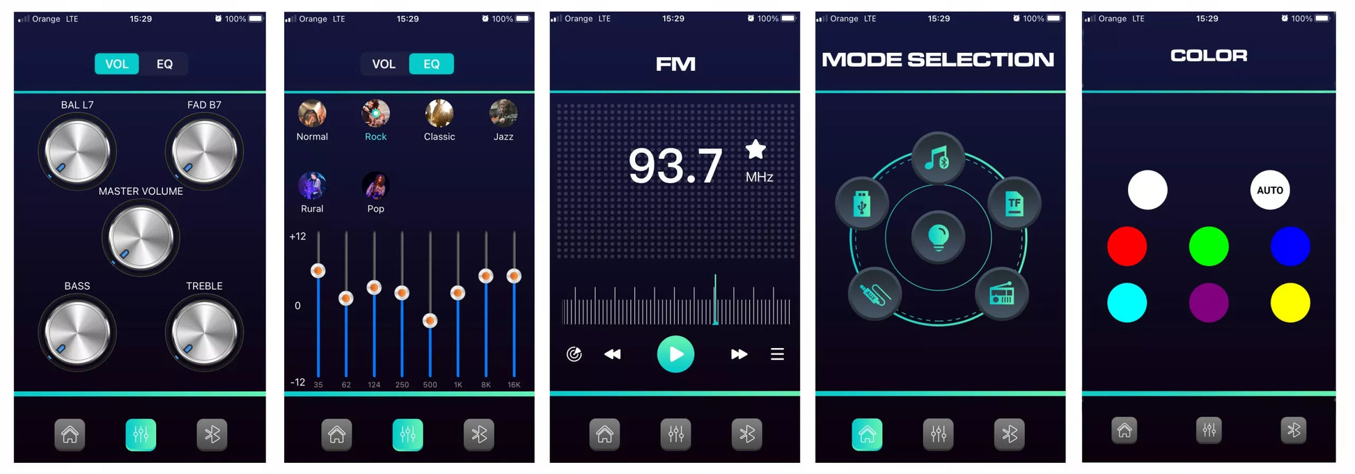 Automobilinis radijas 1-DIN Bluetooth USB SD RDS Spalvotas Rinkinys su pulteliu