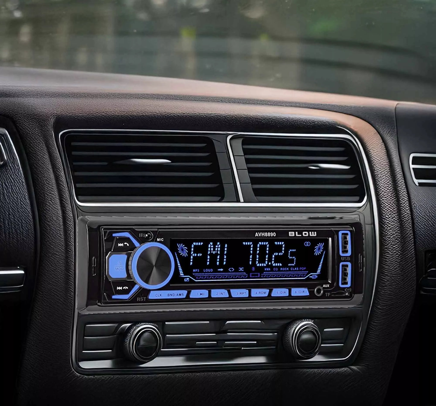 Automobilinis radijas 1-DIN Bluetooth USB SD RDS Spalvotas Rinkinys su pulteliu