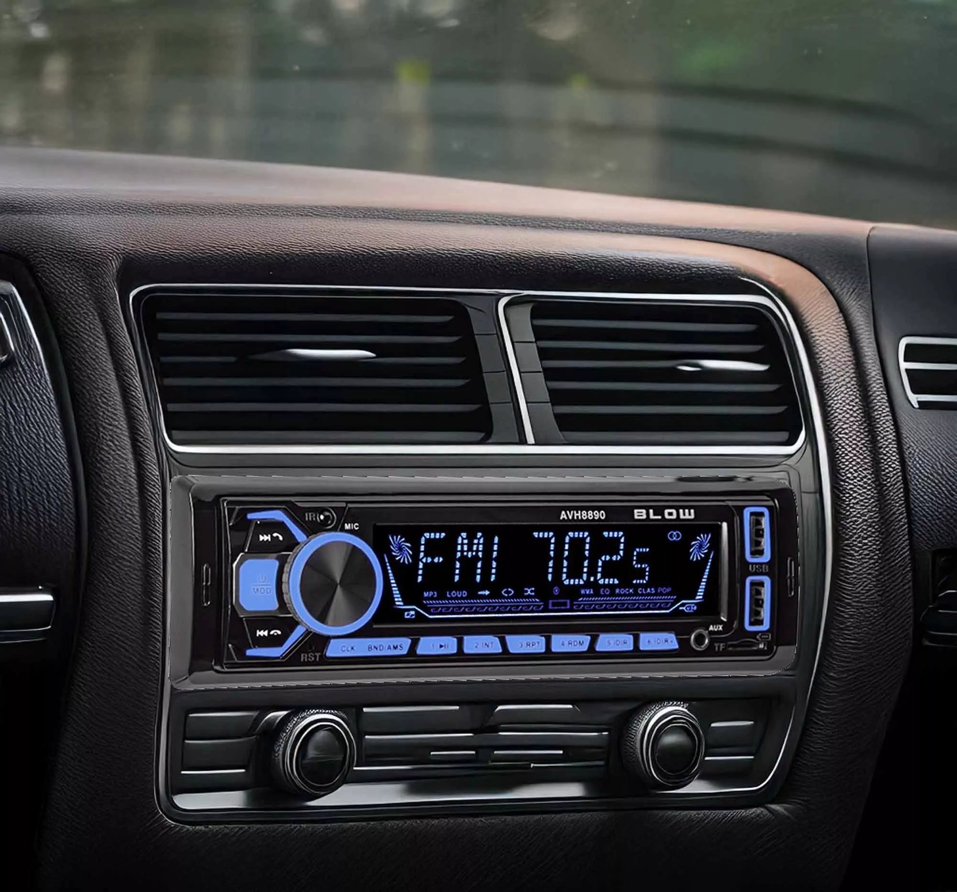 Automobilinis radijas 1-DIN Bluetooth USB SD RDS Spalvotas Rinkinys su pulteliu
