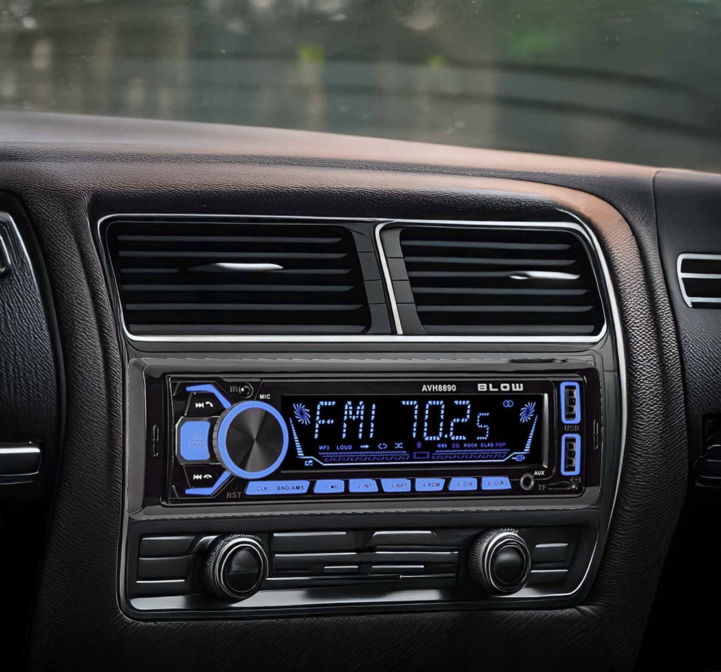 Automobilinis radijas 1-DIN Bluetooth USB SD RDS Spalvotas Rinkinys su pulteliu