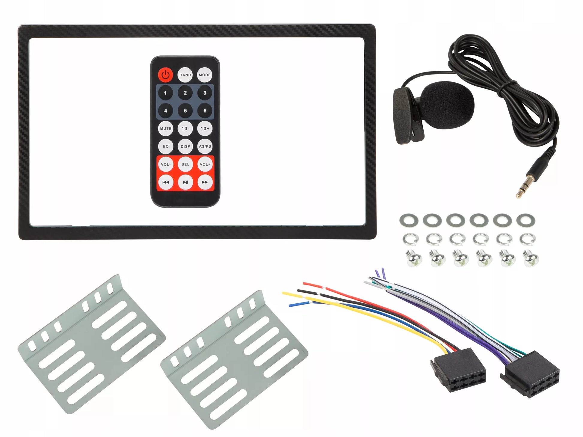 Automobilinis radijas 2-DIN Bluetooth USB SD RDS LCD RGB Mikrofonas Pilot