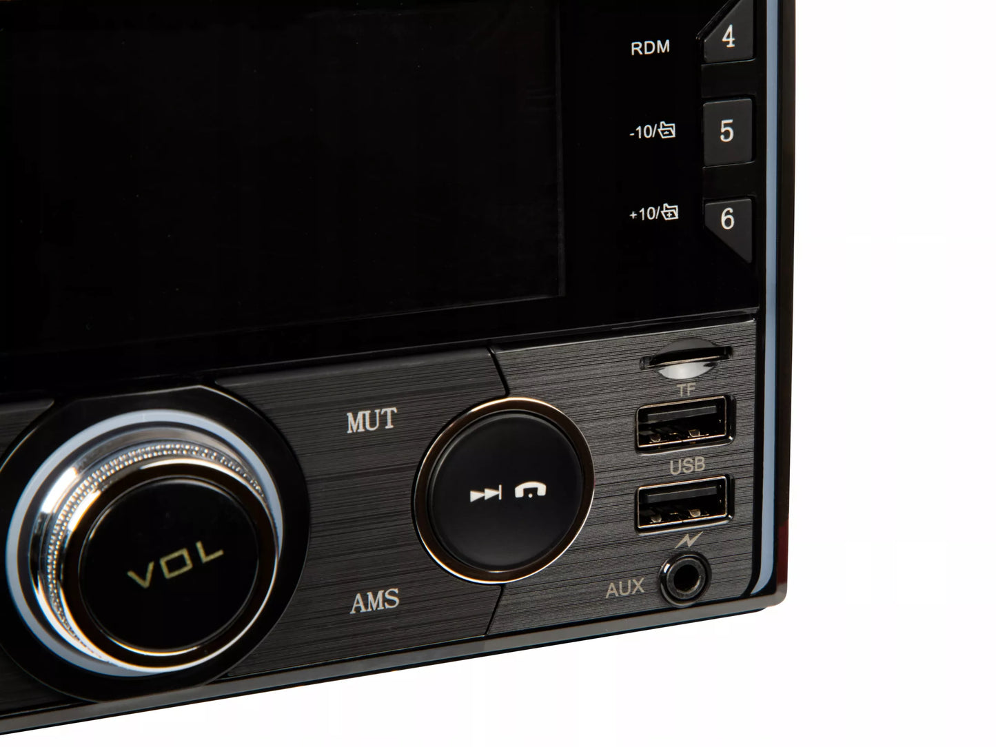 Automobilinis radijas 2-DIN Bluetooth USB SD RDS LCD RGB su mikrofonu, pulteliu, rinkinys
