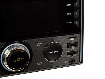 Automobilinis radijas 2-DIN Bluetooth USB SD RDS LCD RGB su mikrofonu, pulteliu, rinkinys
