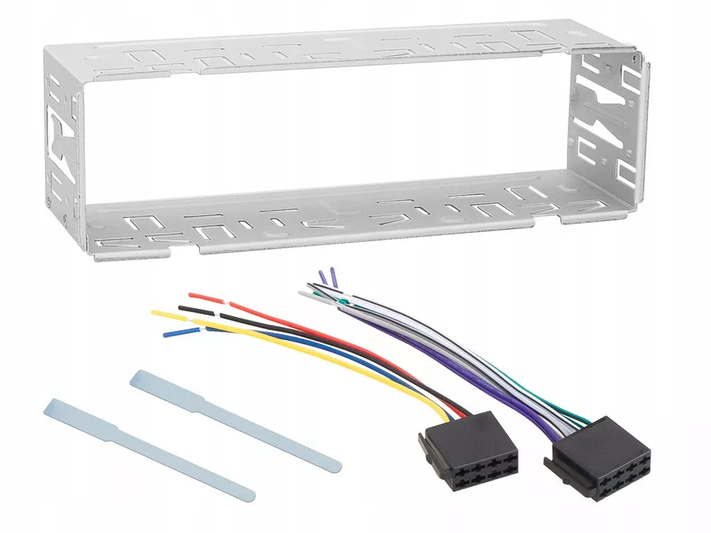 Automobilio radijas su Bluetooth, 1-DIN, USB, AUX, SD, mikrofonas, nuotolinio valdymo pultas, baterija, komplektas