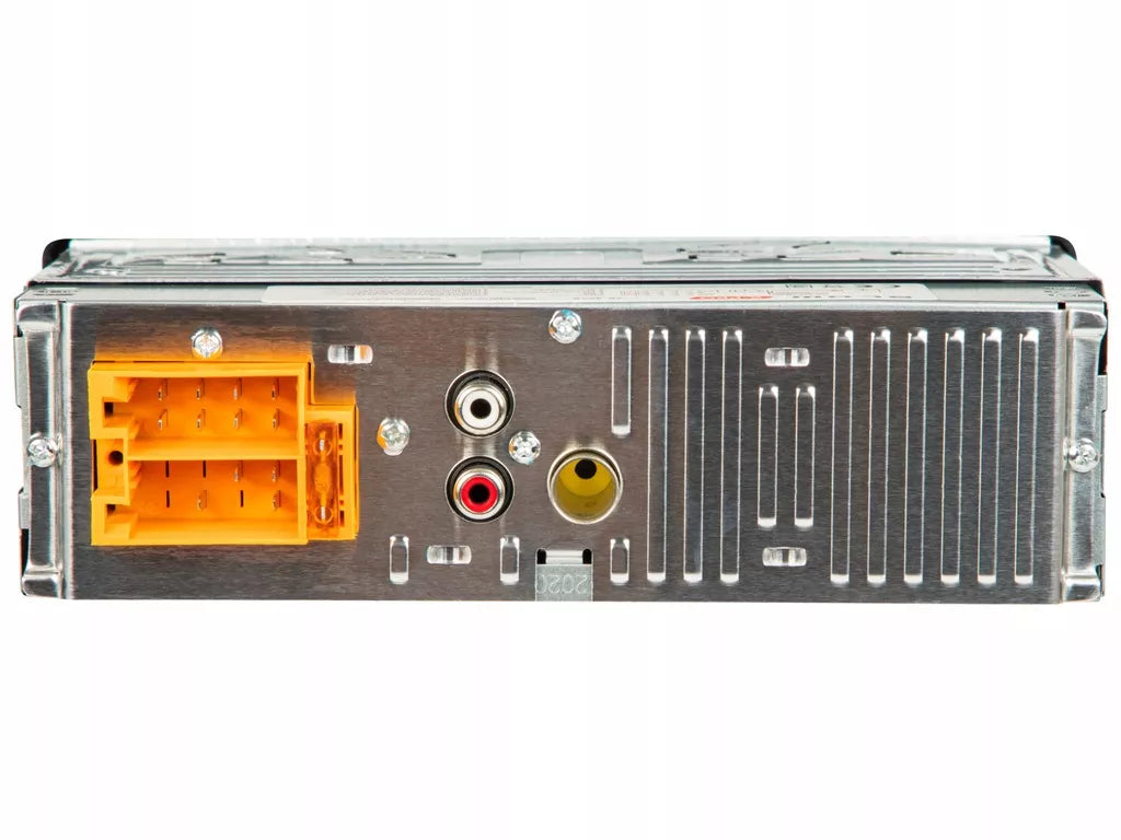 Automobilio radijas su Bluetooth, 1-DIN, USB, AUX, SD, mikrofonas, nuotolinio valdymo pultas, baterija, komplektas