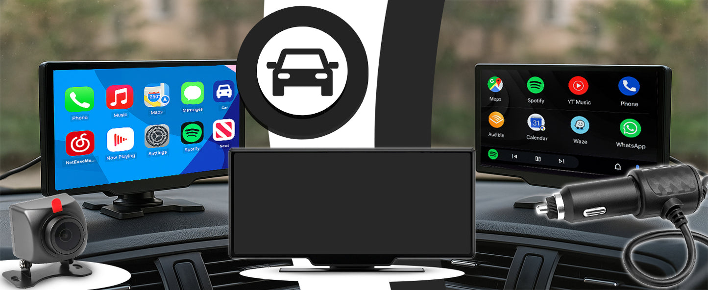 Automobilinis radijas BLUETOOTH ANDROID AUTO APPLE CARPLAY 1DIN EKRANAS 10,26''