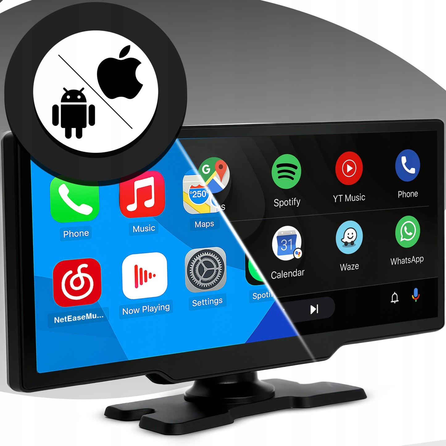 Automobilinis radijas BLUETOOTH ANDROID AUTO APPLE CARPLAY 1DIN EKRANAS 10,26''