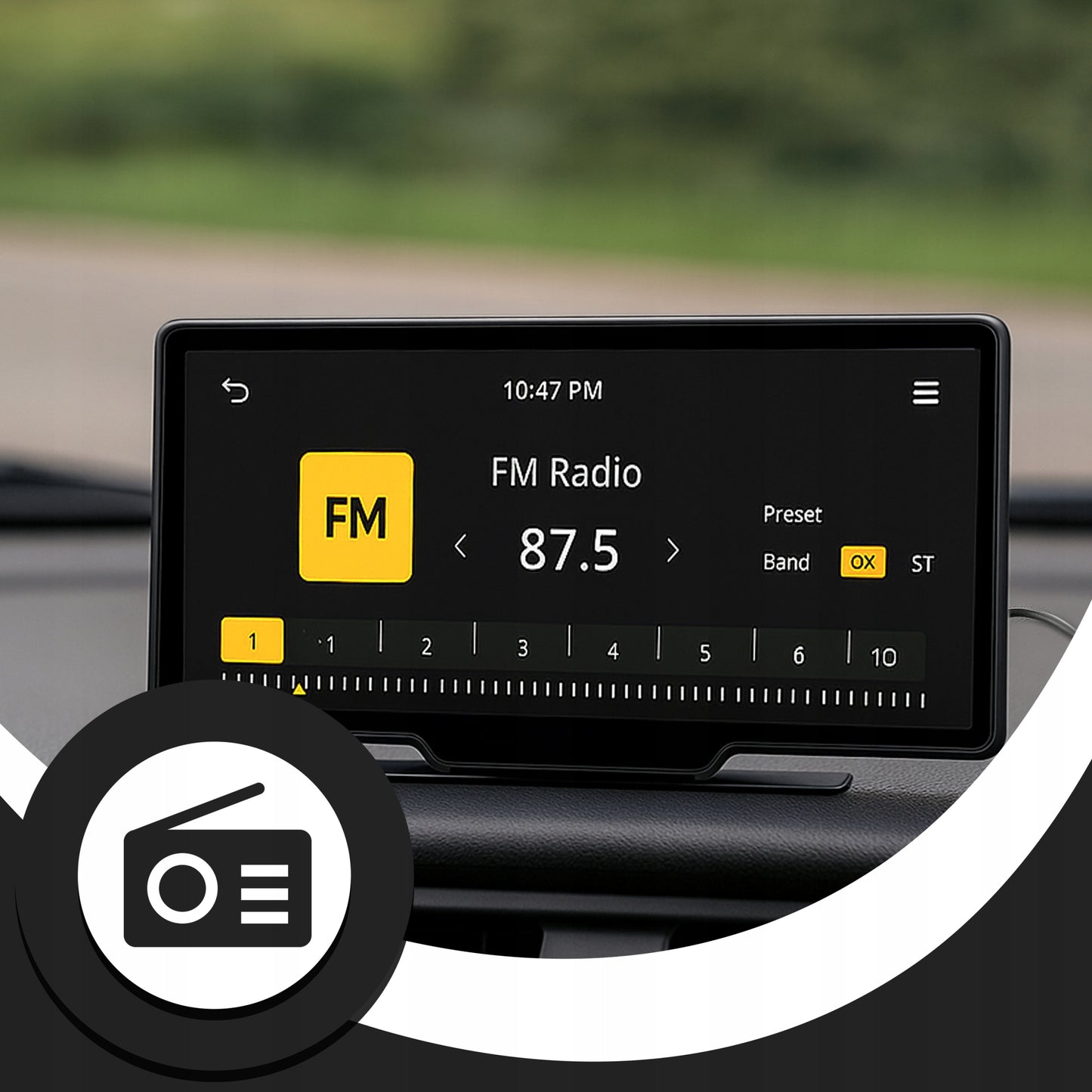 Automobilinis radijas BLUETOOTH ANDROID AUTO APPLE CARPLAY 1DIN EKRANAS 10,26''