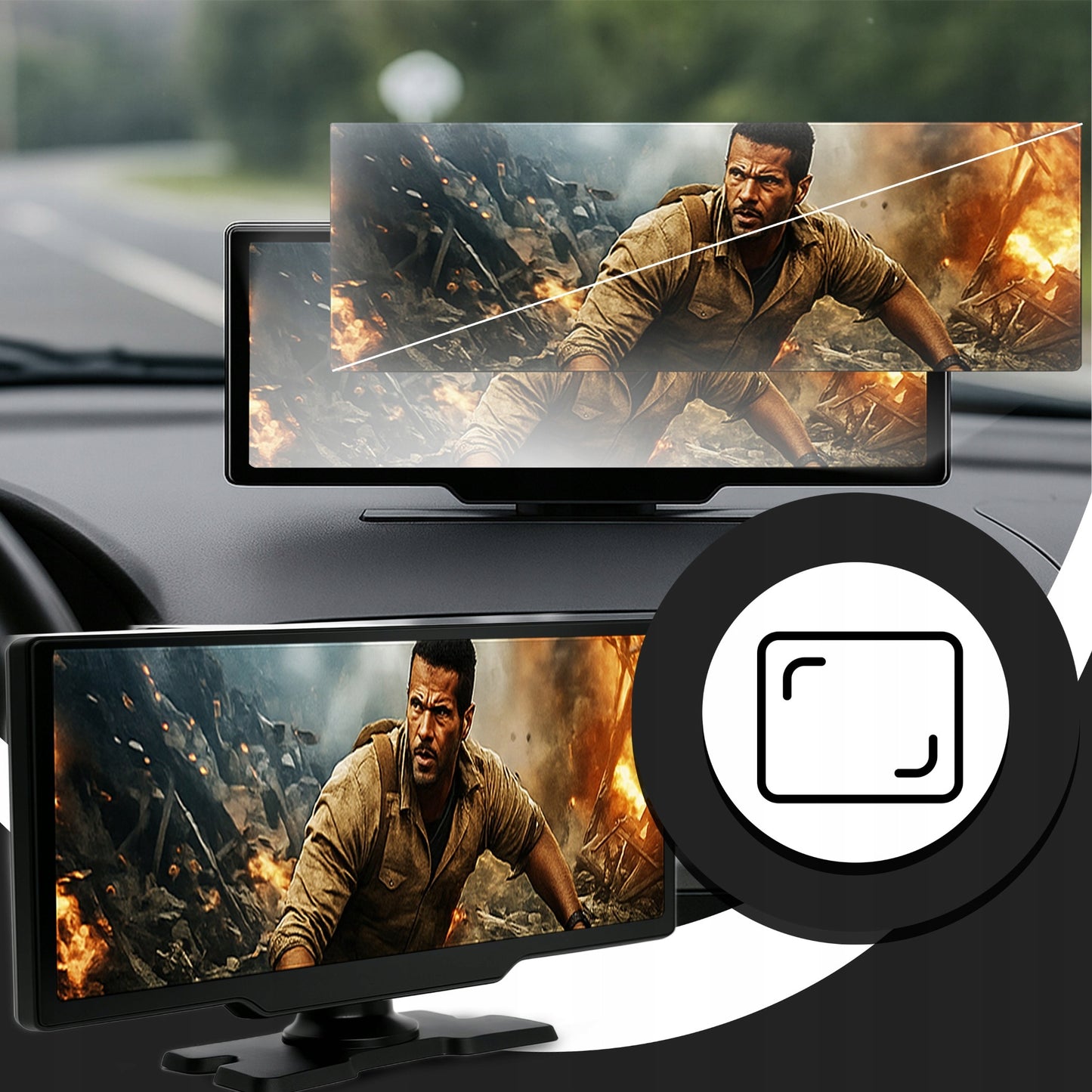 Automobilinis radijas BLUETOOTH ANDROID AUTO APPLE CARPLAY 1DIN EKRANAS 10,26''