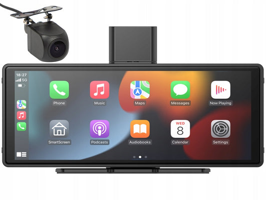 Automobilinė radijo stotelė su monitoriumi, CarPlay, kamera, Android Auto, multimedijos stotis