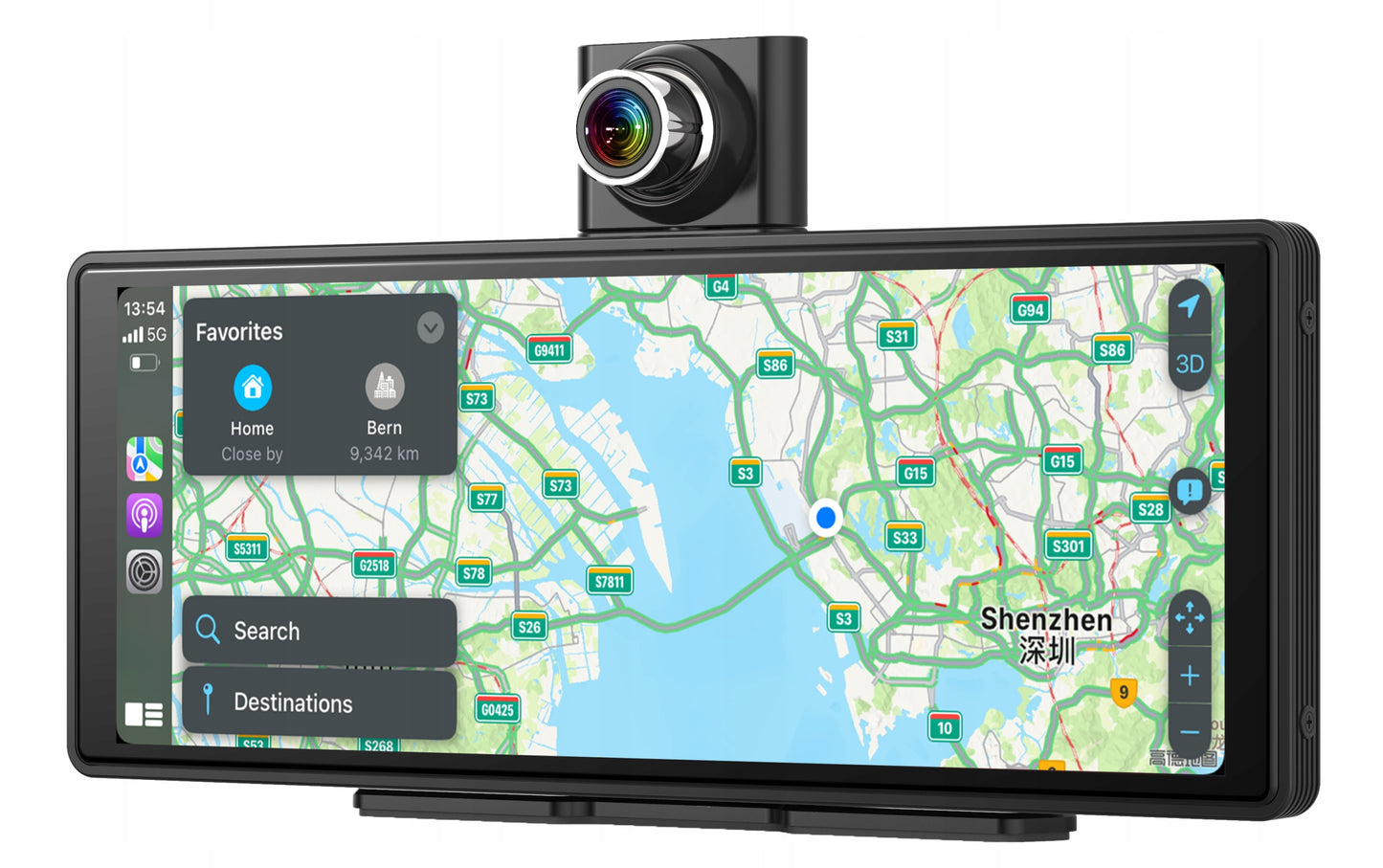 Automobilinė radijo stotelė su monitoriumi, CarPlay, kamera, Android Auto, multimedijos stotis