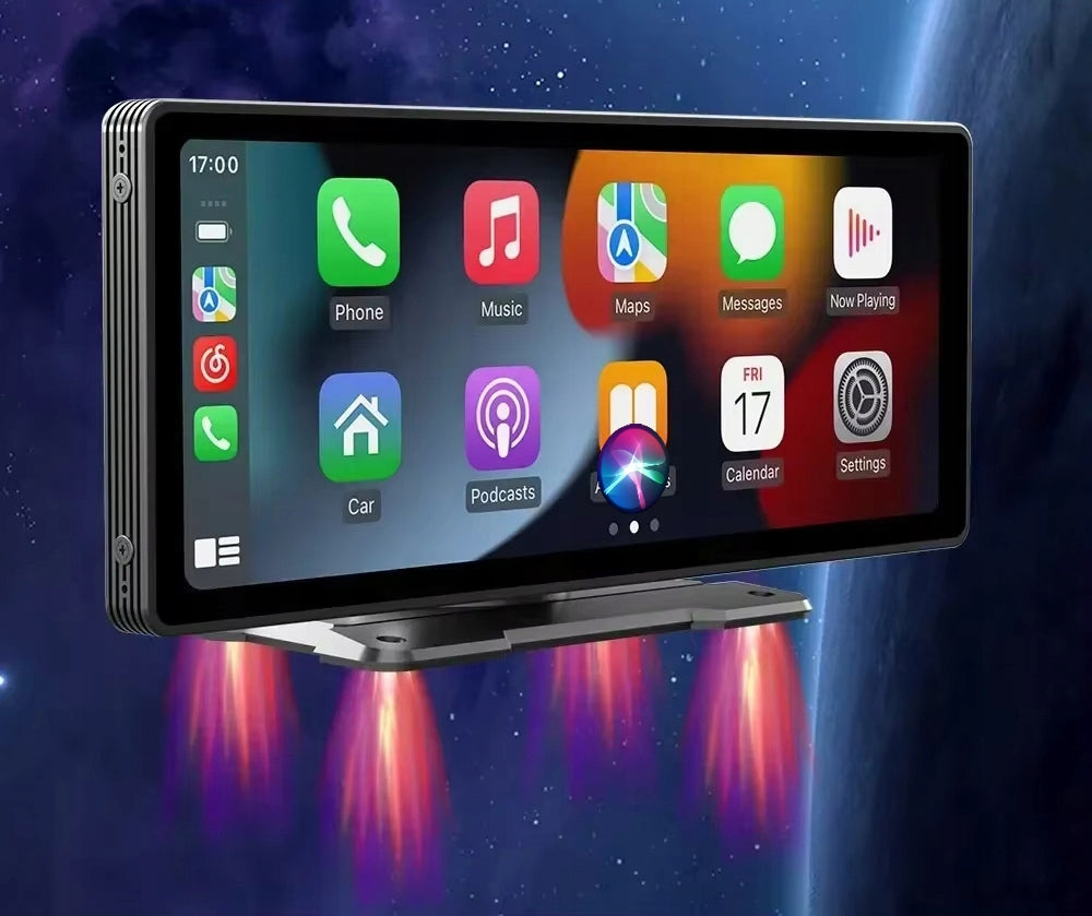 Automobilinė radijo stotelė su monitoriumi, CarPlay, kamera, Android Auto, multimedijos stotis