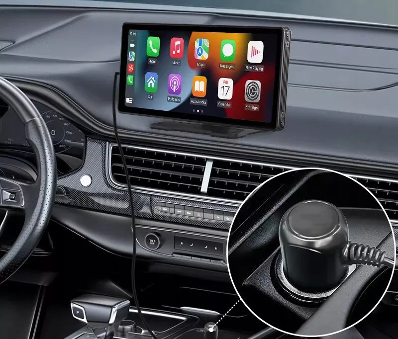 Automobilinė radijo stotelė su monitoriumi, CarPlay, kamera, Android Auto, multimedijos stotis