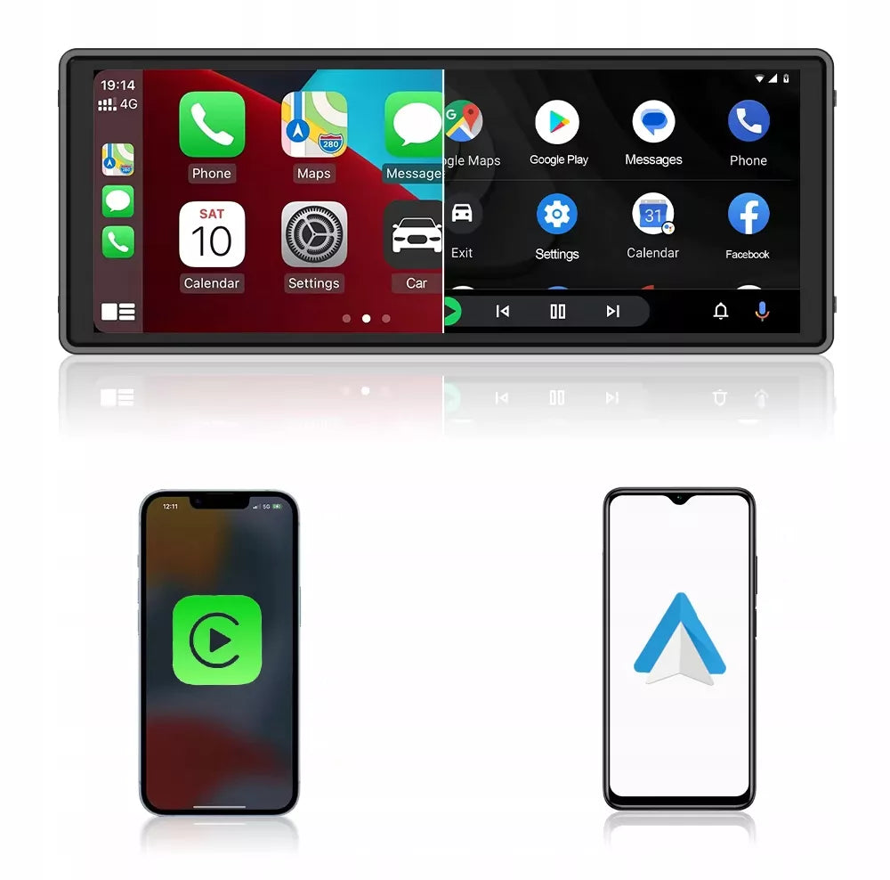 Automobilinė radijo stotelė su monitoriumi, CarPlay, kamera, Android Auto, multimedijos stotis