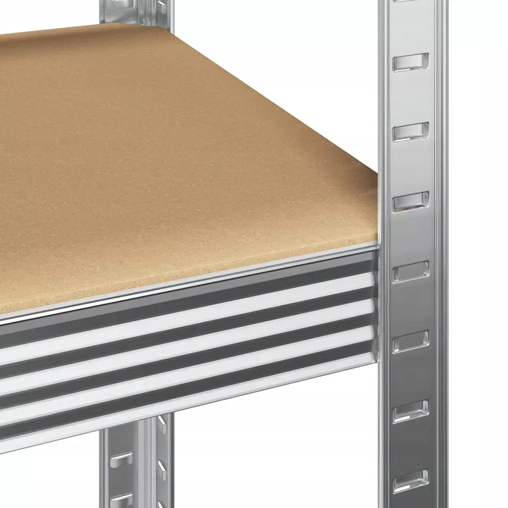 METALINIS SANDĖLIAVIMO STELAŽAS 150x75x30cm 4 MDF LENTYNOS 150kg 600kg GARAŽUI