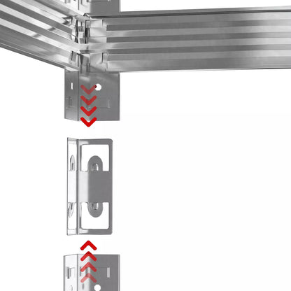 METALINIS SANDĖLIAVIMO STELAŽAS 150x75x30cm 4 MDF LENTYNOS 150kg 600kg GARAŽUI