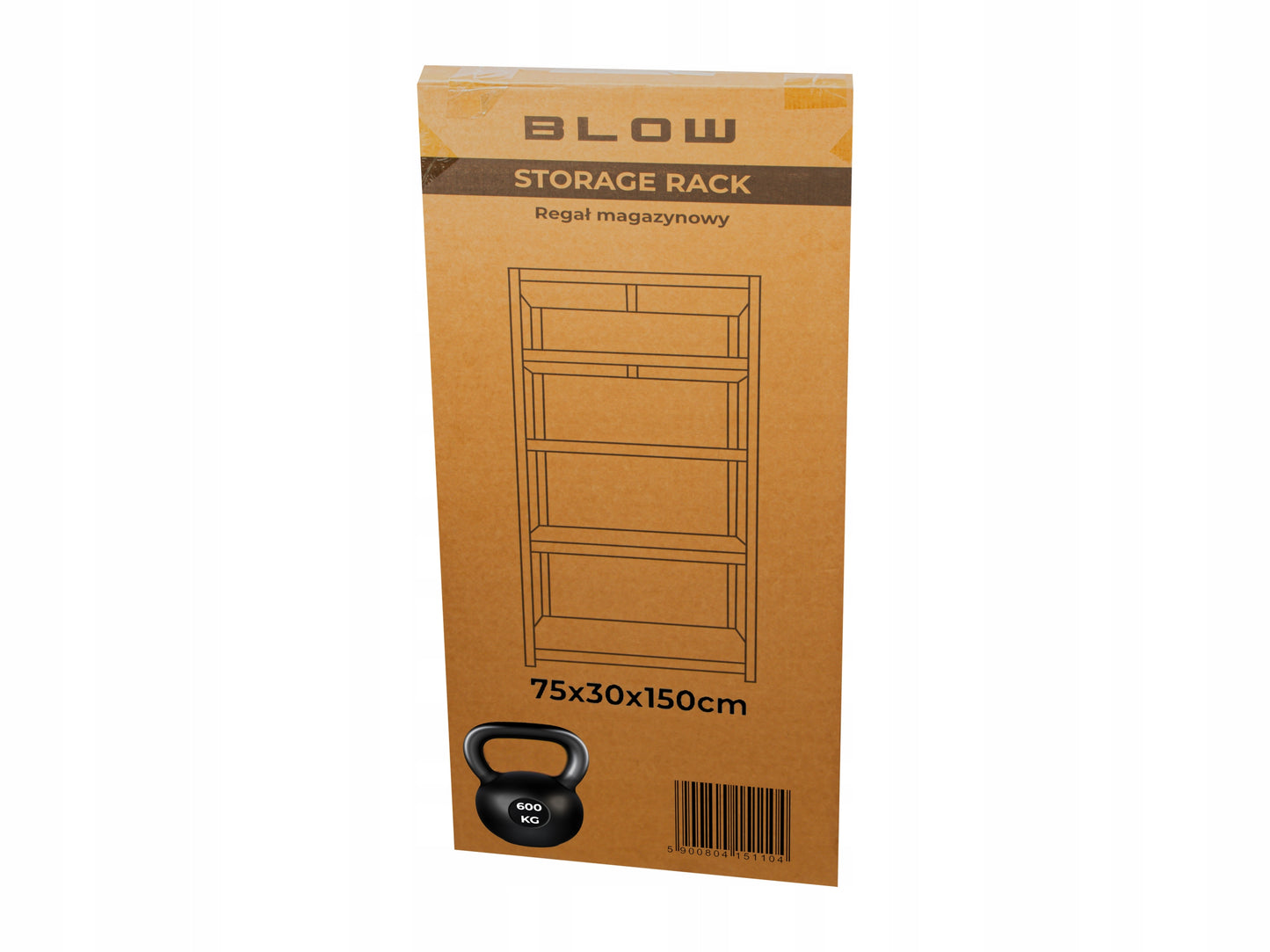 METALINIS SANDĖLIAVIMO STELAŽAS 150x75x30cm 4 MDF LENTYNOS 150kg 600kg GARAŽUI