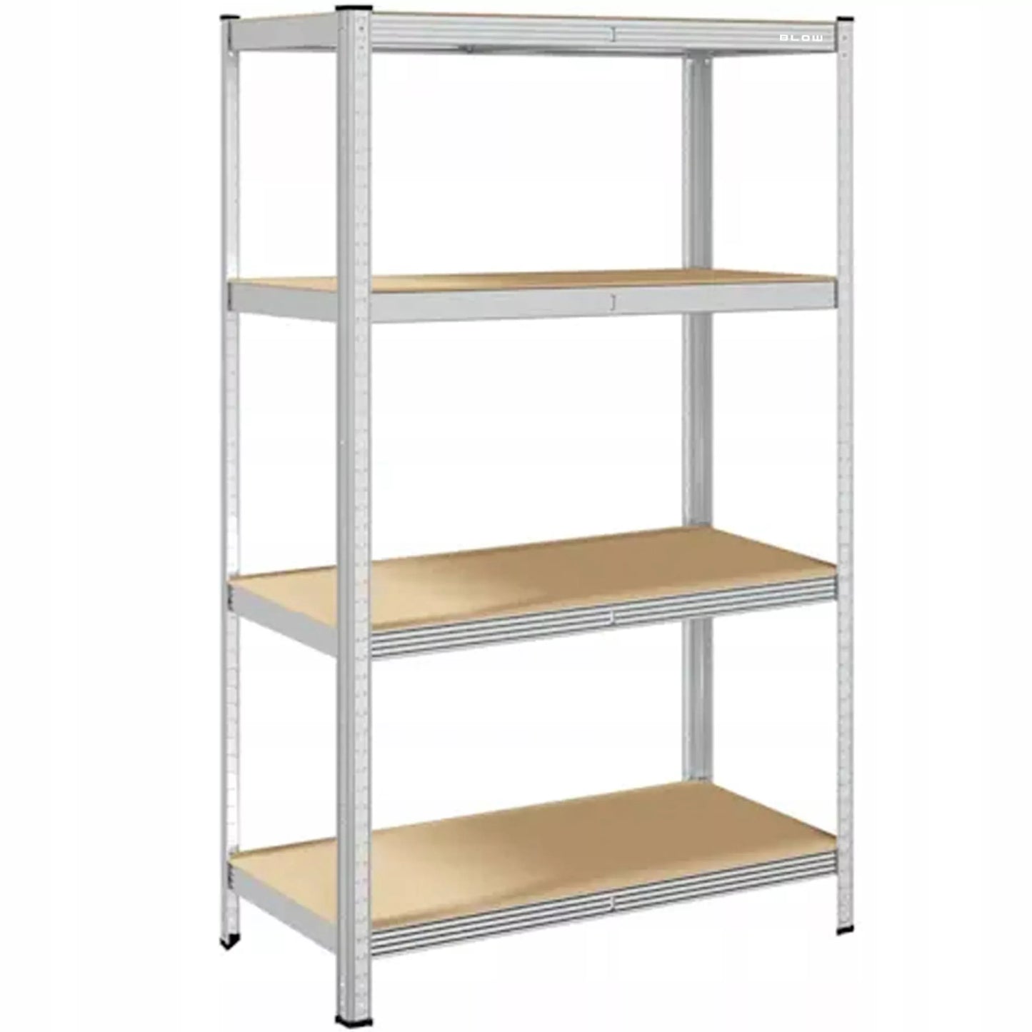 METALINIS SANDĖLIAVIMO STELAŽAS 150x75x30cm 4 MDF LENTYNOS 150kg 600kg GARAŽUI