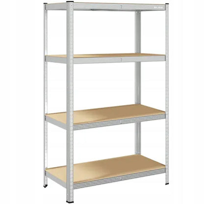 METALINIS SANDĖLIAVIMO STELAŽAS 150x75x30cm 4 MDF LENTYNOS 150kg 600kg GARAŽUI