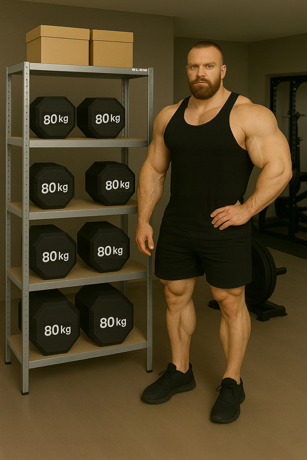 Metalinė sandėliavimo lentyna 180x90x40cm, 5 MDF lentynos, 160kg/lentyna, 800kg bendra apkrova, skirta garažui