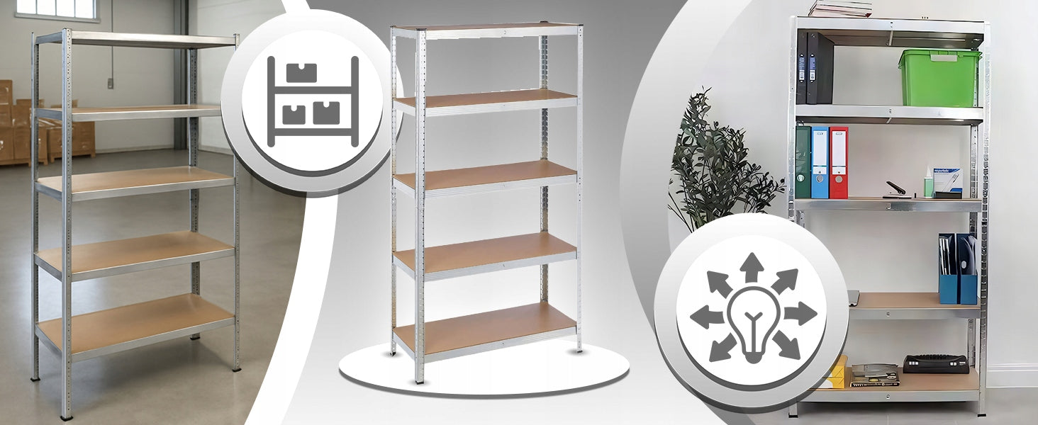 METALINĖ SANDĖLIAVIMO LENTYNĖLĖ 2 viename 5 lentynos 180X90X40CM 875KG GARAZINĖ STUMDOMA