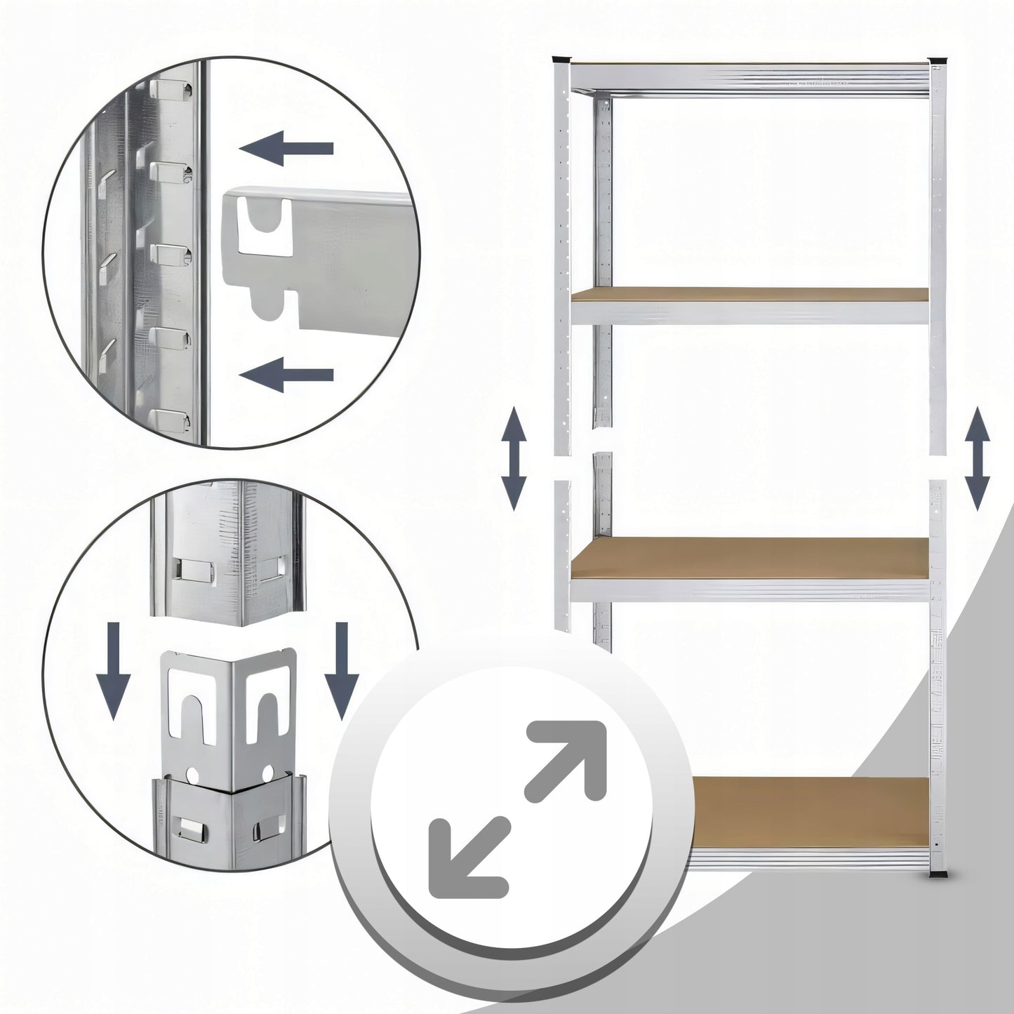 METALINĖ SANDĖLIAVIMO LENTYNĖLĖ 2 viename 5 lentynos 180X90X40CM 875KG GARAZINĖ STUMDOMA