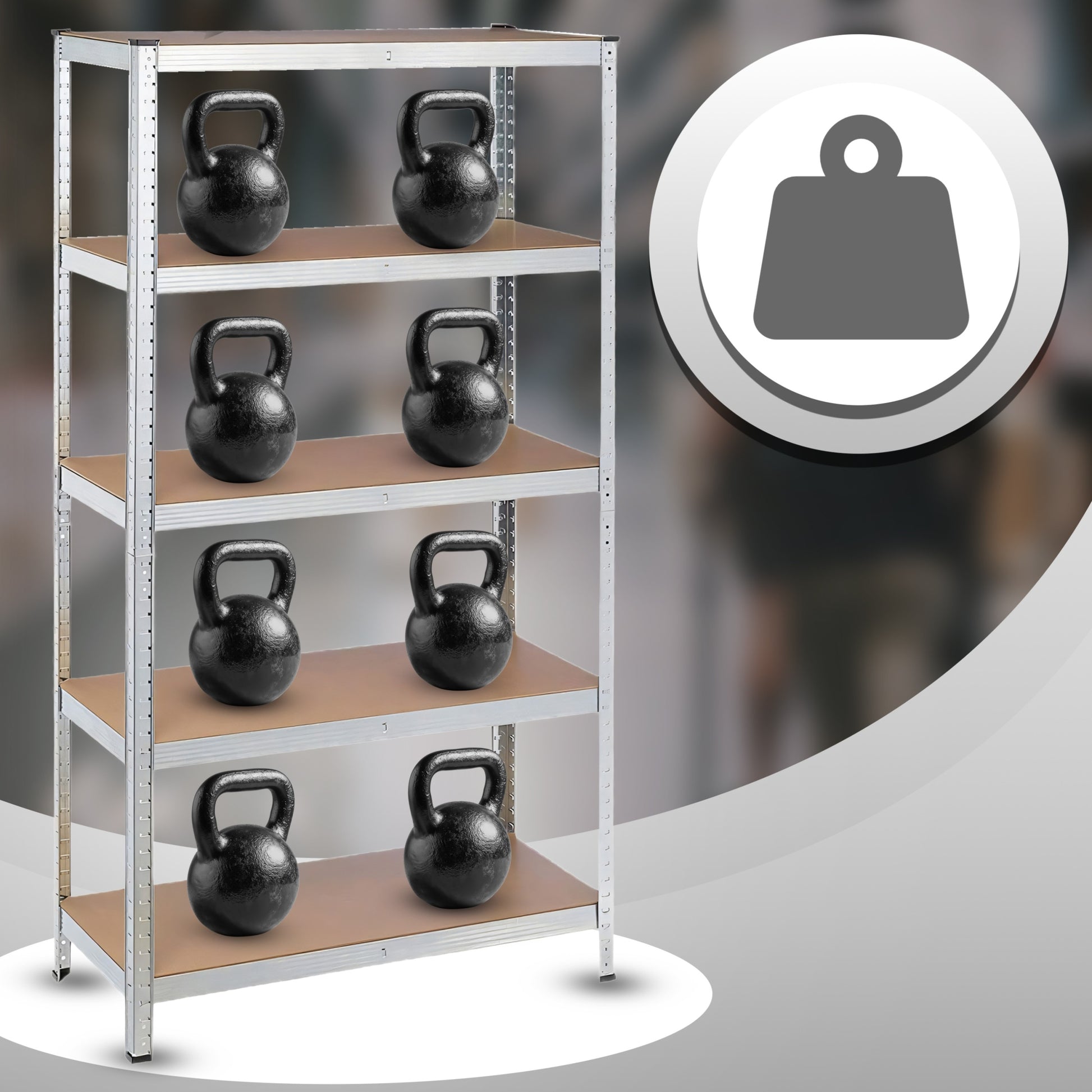 METALINĖ SANDĖLIAVIMO LENTYNĖLĖ 2 viename 5 lentynos 180X90X40CM 875KG GARAZINĖ STUMDOMA