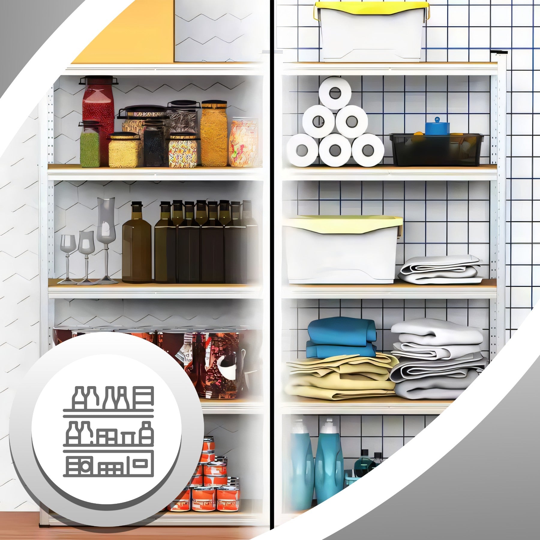 METALINĖ SANDĖLIAVIMO LENTYNĖLĖ 2 viename 5 lentynos 180X90X40CM 875KG GARAZINĖ STUMDOMA