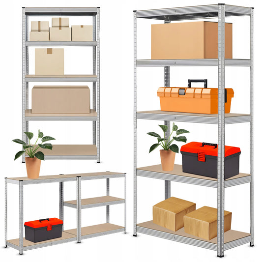 METALINĖ SANDĖLIAVIMO LENTYNĖLĖ 2 viename 5 lentynos 180X90X40CM 875KG GARAZINĖ STUMDOMA